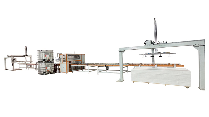 鎂質風管板貼面復合生產線